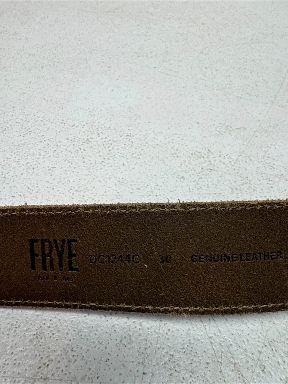 Frye Brown Suede Leather Belt with Stamped Logo